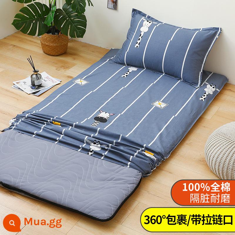 Áo Nệm Cotton Nguyên Chất Vỏ Chăn Ký Túc Xá Sinh Viên Đơn 90X200 Nệm Vỏ Chăn 190 Bọc Nệm Trọn Gói 0.9 - Lục Tiểu Mộng