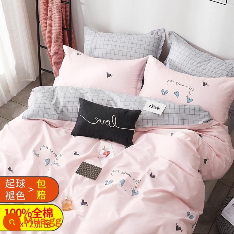 Cotton ký túc xá sinh viên 3 bộ chăn ga 4 phòng ngủ giường đơn ga trải giường chăn ga gối 6 - Giấc mơ công chúa