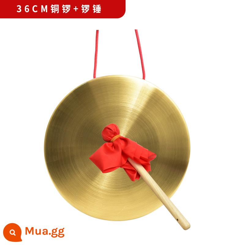 Kaiyuan Shengshi ba và một nửa đạo cụ biểu diễn Qizhi chiêng chiêng đồng mạ đồng nguyên chất màu đồ chơi nhạc cụ chiêng cảnh báo phòng chống lũ lụt - Chiêng 36cm + búa chiêng