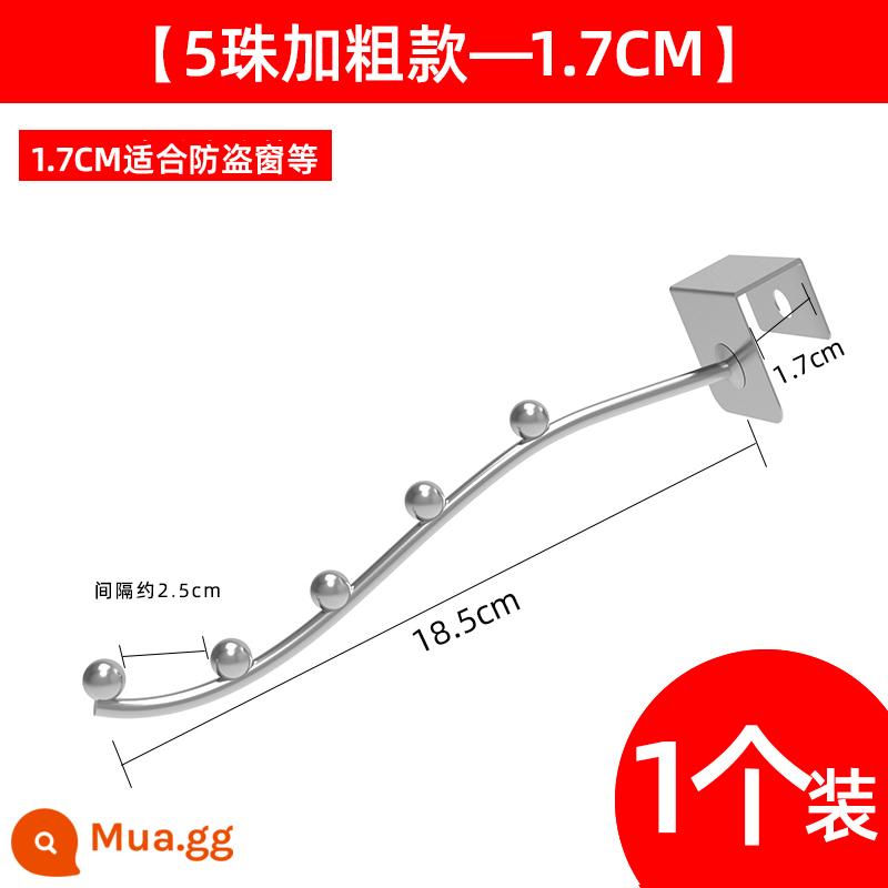 Móc phơi thịt xông khói móc xúc xích móc thép không gỉ mũi nhọn phơi khô thịt xông khói chợ vịt quay phơi cá móc - [Gói 1] 5 hạt đậm [kiểu khóa 1,7cm] Thích hợp cho tủ, v.v.