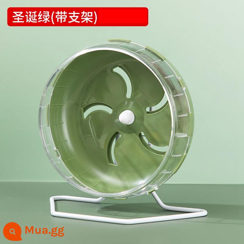 Hamster chạy bánh xe im lặng vành đai khung con lăn gấu vàng máy chạy bộ bóng đồ chơi đặc biệt đồ nội thất cảnh quan lồng nguồn cung cấp - Bánh xe chạy bộ [Xanh Giáng sinh] 21cm [có khung kim loại]