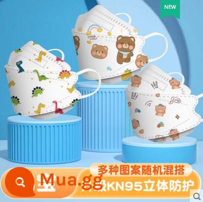 Trẻ em N95 Mặt nạ 3D ba chàng trai và bé gái 8 đến 12 tuổi Kn95 Baby Baby 0 Một 3 Trẻ em dành riêng cho trẻ em - Bảo vệ KN95 [mix and match phong cách nam 20 miếng] được đóng gói riêng