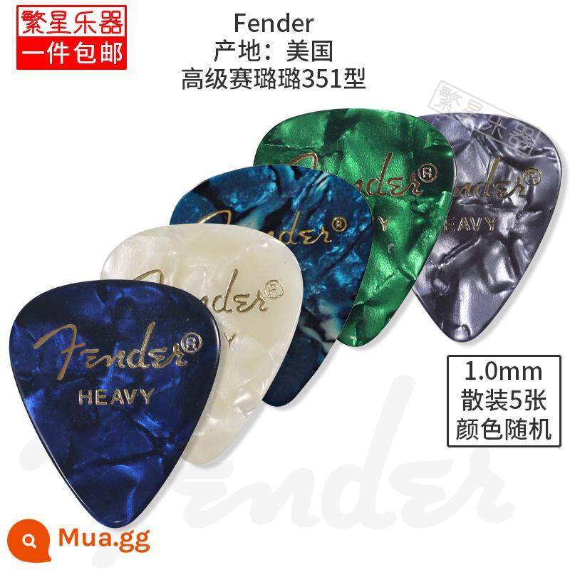 Fender Fender Đàn Guitar Điện Miếng gảy Lò Xo Tờ Bass Điện Dân Gian Acoustic Bass Fender Càn Quét Tốc Độ Chơi - Celluloid cao cấp loại 351 1.0mm 5 tờ