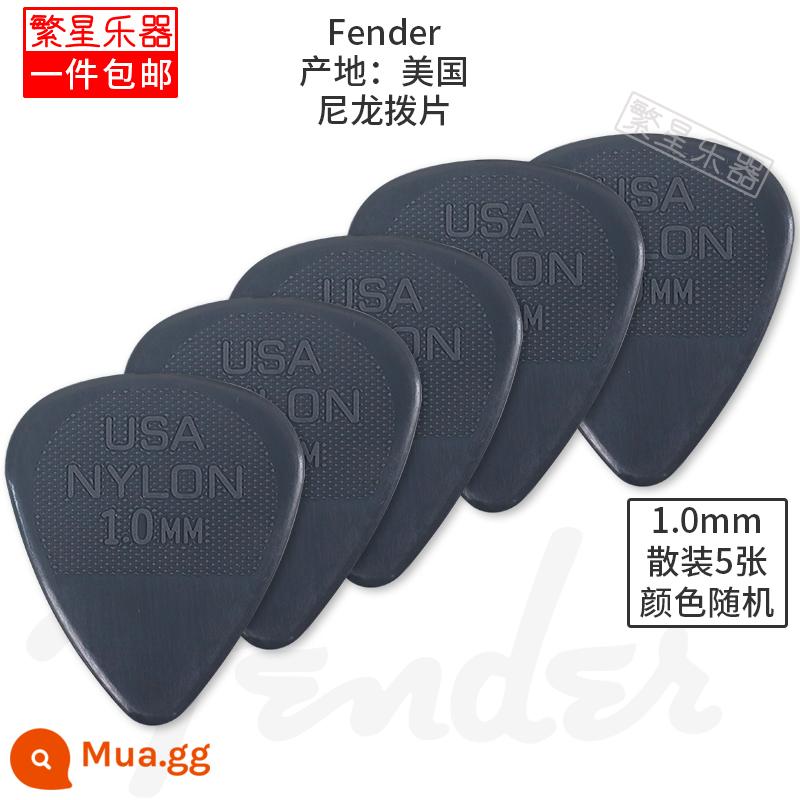 Fender Fender Đàn Guitar Điện Miếng gảy Lò Xo Tờ Bass Điện Dân Gian Acoustic Bass Fender Càn Quét Tốc Độ Chơi - Fender nylon chọn 1.0mm năm mảnh