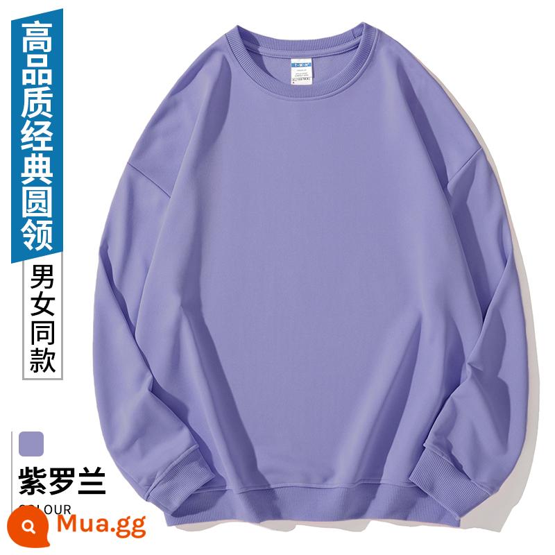 Áo nỉ in hình tùy chỉnh logo quần áo làm việc đồng phục đội DIY áo hoodie dài tay áo khoác quần áo mùa thu và mùa đông - ①-Tím