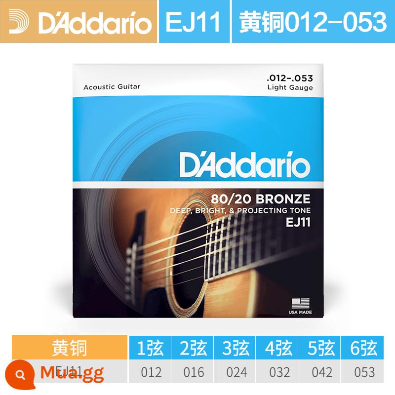 Dây đàn guitar acoustic dân gian D'Addario do Mỹ sản xuất trọn bộ dây đàn guitar đồng phốt pho EJ16 Bộ 6 dây đàn EZ910 - EJ11 _ Đồng thau (12-53)