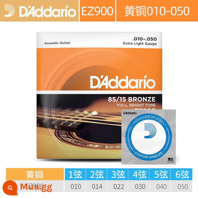 Dây đàn guitar acoustic dân gian D'Addario do Mỹ sản xuất trọn bộ dây đàn guitar đồng phốt pho EJ16 Bộ 6 dây đàn EZ910 - EZ900 _ Đồng thau (10-50) + 1 dây gốc