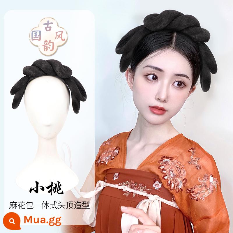 Trang phục cổ xưa Bộ tóc giả Hanfu một mảnh băng đô lười biếng trùm đầu theo phong cách cổ xưa tạo kiểu tóc cho người mới phù hợp với búi tóc - băng đô đào