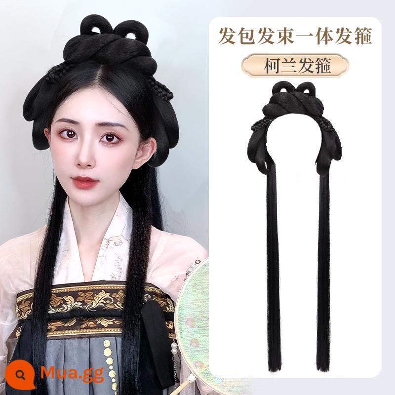 Trang phục cổ xưa Bộ tóc giả Hanfu một mảnh băng đô lười biếng trùm đầu theo phong cách cổ xưa tạo kiểu tóc cho người mới phù hợp với búi tóc - Gói tóc tích hợp Kelan