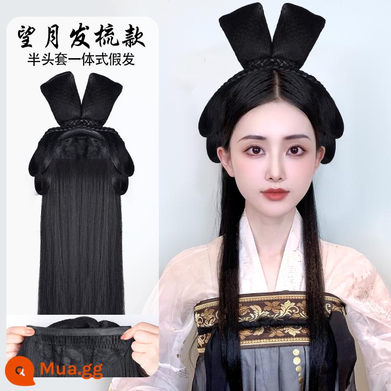 Trang phục cổ đại Túi tóc giả Hanfu một mảnh băng đô lười biếng trùm đầu đầy đủ phong cách cổ xưa tay còn lại búi tóc phù hợp với tóc pad - Băng đô đa năng kiểu lược Wangyue