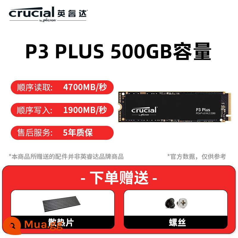 Ổ cứng thể rắn Inruida P3 giao diện m2 1t 500g SSD máy tính xách tay nvme máy tính để bàn ổ cứng trò chơi - P3plus 500G PCIE4.0[5000MB/giây]