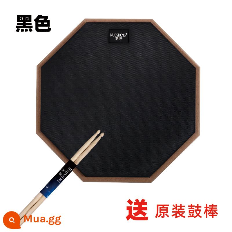 Trống thực hành trống câm Nuosheng 12 inch đệm trống câm bộ đếm nhịp bộ trống dành cho người mới bắt đầu mục bộ gõ tấm trống phụ - Trống câm đen + dùi trống