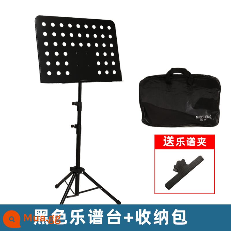 Giá đỡ nhạc di động có thể gập lại bảng phổ đàn guitar violin kệ trống bài hát phổ biến tại nhà guzheng phổ nhạc đàn piano khung - Bàn nhạc cao cấp màu đen chuyên nghiệp + túi bàn nhạc (kèm kẹp)