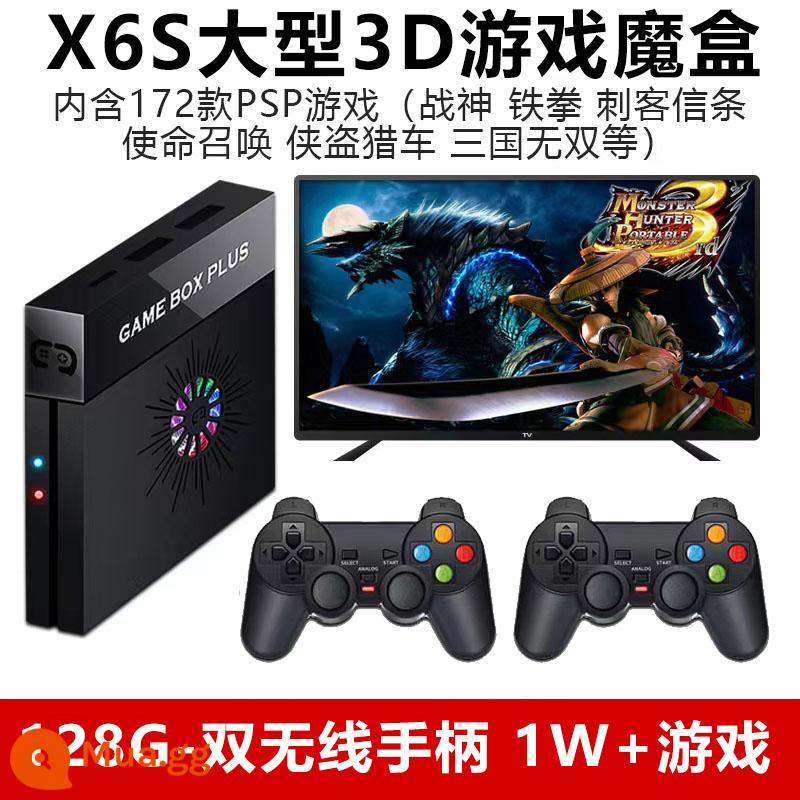 Máy chơi game tay cầm tại nhà kết nối với tivi 3D box psp hoài cổ FC HD 4k King of Fighters đua xe God of War - [Flagship X6S]-128G+tay cầm không dây kép