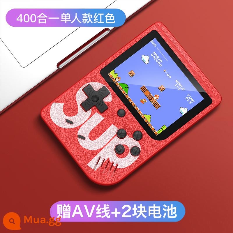 Lòng bàn tay sup mới phủ cổ tay cầm đôi máy chơi game cổ điển hoài cổ độc lập sạc pin PSP cũ Super Mario máy rung đơn mini nhỏ cầm tay cùng loại máy chơi game cầm tay trẻ em - SUP thông thường {400 trò chơi} đơn màu đỏ + cáp AV 3 m + 2 pin