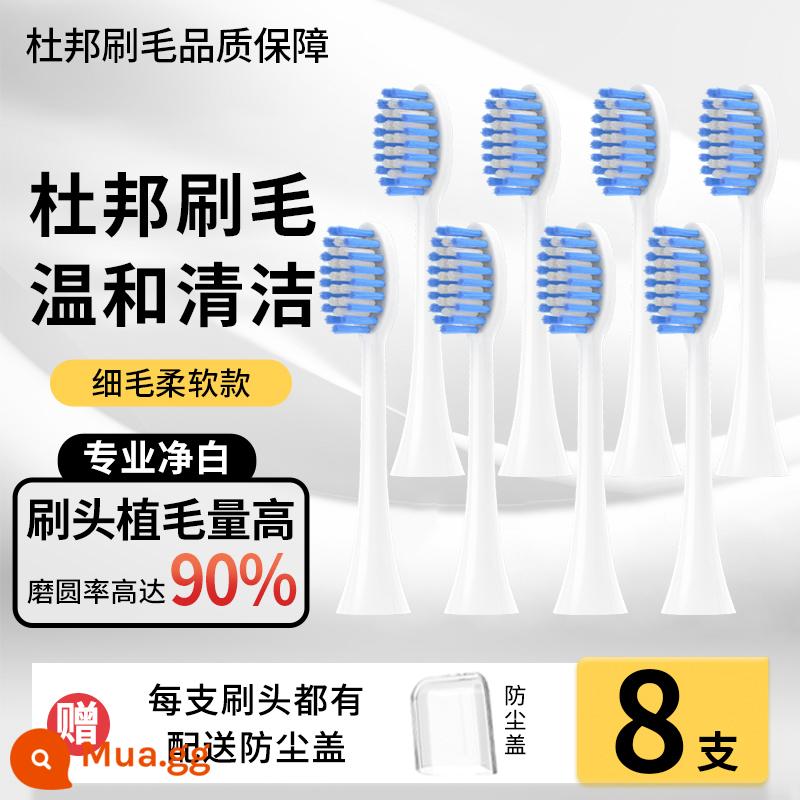 Thích hợp cho bàn chải đánh răng điện Đầu bàn chải LMN của Đức L1L2L1-TZ đầu bàn chải màu trắng chắc chắn Đầu bàn chải thay thế đa năng Curtis - [Len mịn kiểu dáng mềm mại] Trắng 8 gói