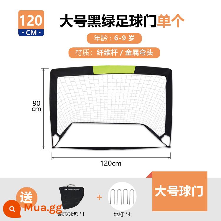 Cánh xanh khung thành bóng đá nhà trẻ em trong nhà gia đình ngoài trời gấp di động huấn luyện khung cửa lưới mẫu giáo mục tiêu nhỏ - Mục tiêu lớn màu đen và xanh lá cây