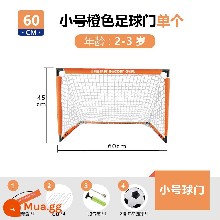 Cánh xanh khung thành bóng đá nhà trẻ em trong nhà gia đình ngoài trời gấp di động huấn luyện khung cửa lưới mẫu giáo mục tiêu nhỏ - Kèn Trumpet màu cam [miễn phí bóng PVC số 2 + bơm + đinh nối đất + túi đựng]