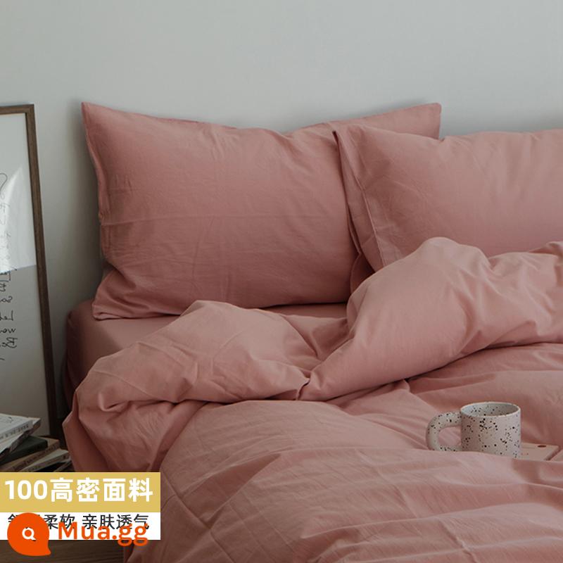 Muji 100 Whole Cotton Four -Belluce Bed Bed Sheet Sheet Sheet Tấm tấm tấm, tấm ba giường, 4 miếng - Màu ngọc [100 cotton]