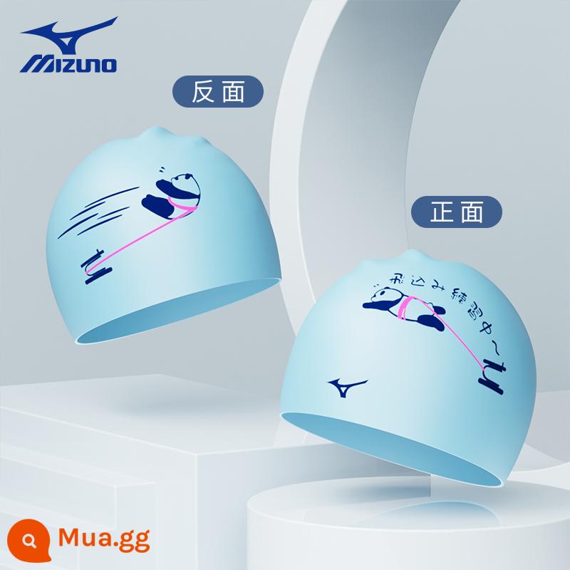 Mizuno Mũ Bơi Bốn Gấu Trúc Nữ Tóc Dài Chống Nước Đặc Biệt Butler Đầu Nam Lớn Chuyên Nghiệp Silicone Mũ Bơi - Phiên bản tiêu chuẩn xanh S27