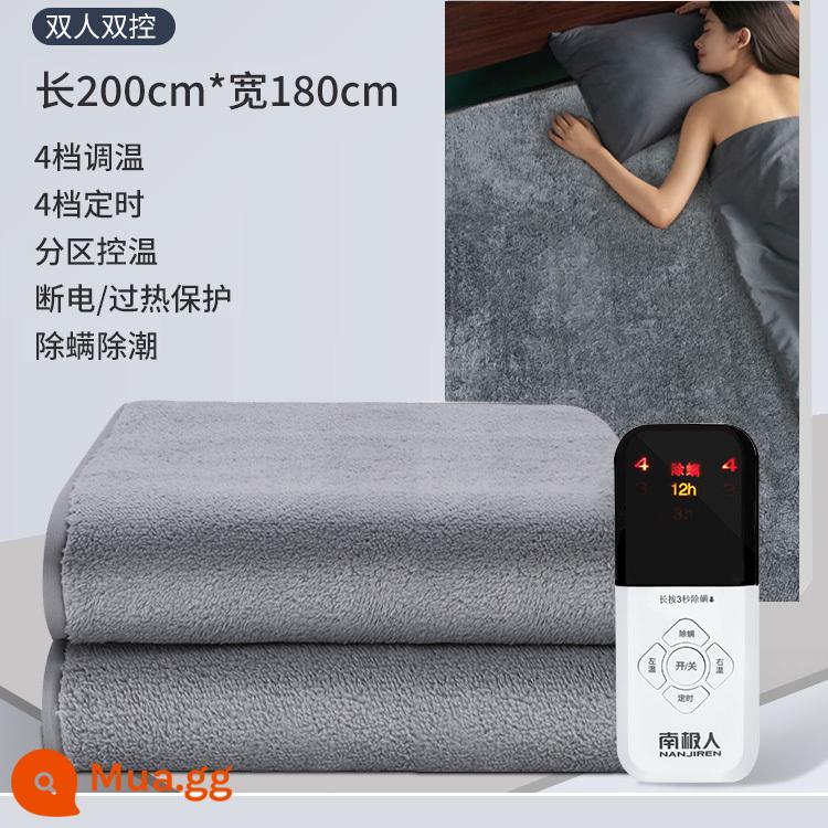 Người ở Nam Cực Electric Chamset Double -Person -Person Electric Chăn đôi -Cut Tone của Wenjia's Kim Dormentory An toàn chính hãng mà không có bức xạ - Lông nhung dày [200_180cm] Cắt đôi, hẹn giờ 4 tốc độ