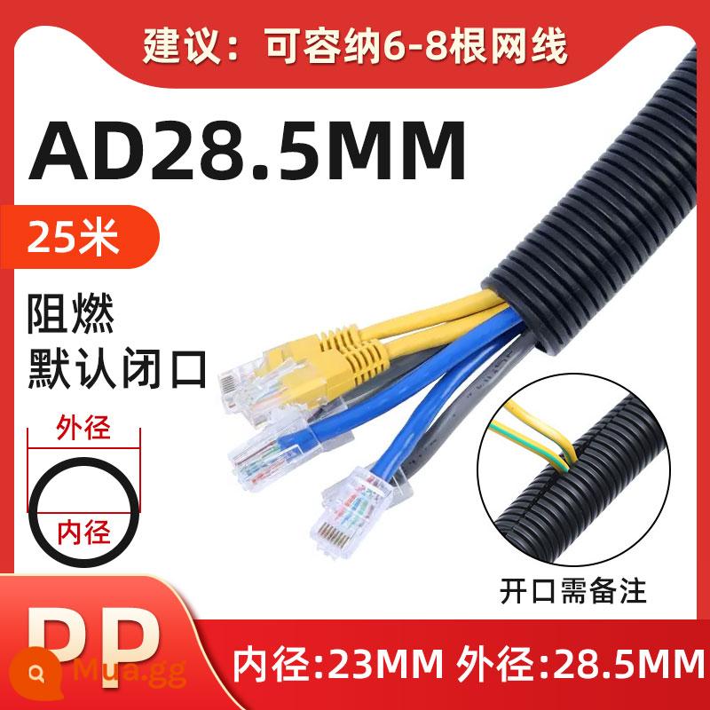 PP chống cháy ống tôn ống ren ống dây điện vỏ bọc ống PA nylon có thể mở được ống ren nhựa - Chất chống cháy PP AD28,5/25 mét