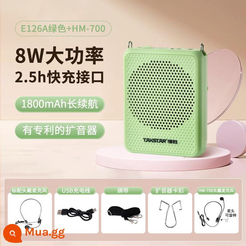 Desheng E126A loa ong nhỏ giáo viên micro không dây chuyên dụng tai nghe Desheng bài giảng máy hướng dẫn du lịch - Bơ xanh tiêu chuẩn + HM-700 (L cắm Đại Mai) thu mua - ưu tiên giao hàng