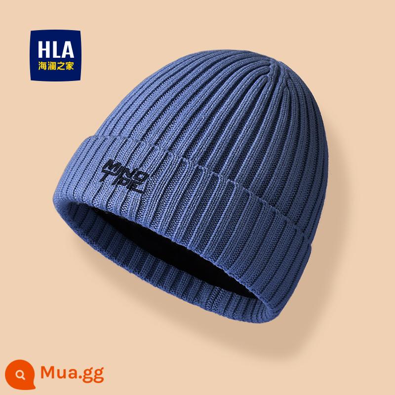 Hailan Nhà Dệt Kim Bò Mũ Len Nam Len Mùa Đông Lạnh Ấm Plus Nhung Đầu To Bọc Nón Mới - Kiểu 07 Xanh Navy | Nhung