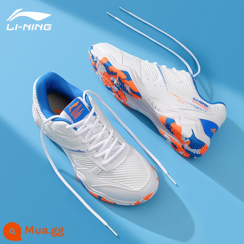 Cửa hàng hàng đầu chính thức của Li Ning trang web chính thức giày cầu lông nam và nữ chính hãng giày thể thao thi đấu thoáng khí chống trượt chuyên nghiệp - Tiêu chuẩn trắng/xanh đậm