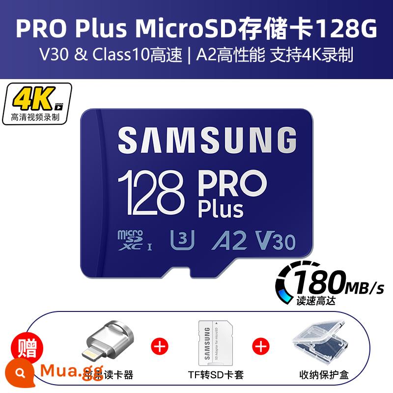 Thẻ nhớ Samsung pro plus 128g thẻ tf DJI drone switch thẻ nhớ micro sd tốc độ cao - Thẻ nhớ tốc độ cao 128G + Đầu đọc thẻ Apple