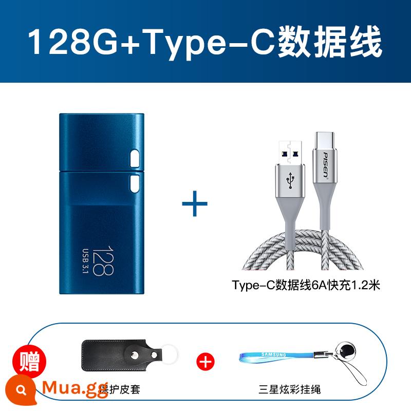 Ổ Đĩa Flash Samsung 128G Mini Ô Tô Ô Tô USB3.1 Tốc Độ Cao USB Cá Tính Chống Thấm Nước Sáng Tạo Ổ Đĩa Flash Nhỏ 128Gb - Giao diện Type-C Cáp dữ liệu 128G+Type-C