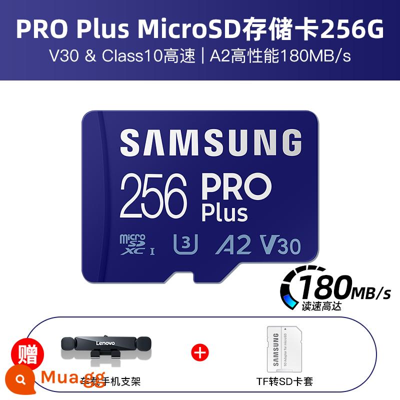 Thẻ nhớ Samsung 512g DJI máy bay không người lái thẻ tf tốc độ cao chuyển đổi thẻ nhớ thẻ micro sd 1t - 256G (180M/s) + giá đỡ điện thoại di động trên ô tô