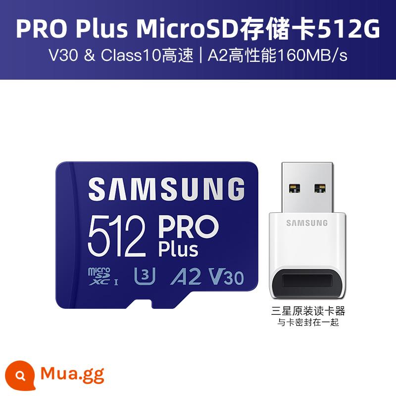 Thẻ nhớ Samsung 512g DJI máy bay không người lái thẻ tf tốc độ cao chuyển đổi thẻ nhớ thẻ micro sd 1t - 512G (160M/s) + đầu đọc thẻ gốc Samsung 3.0