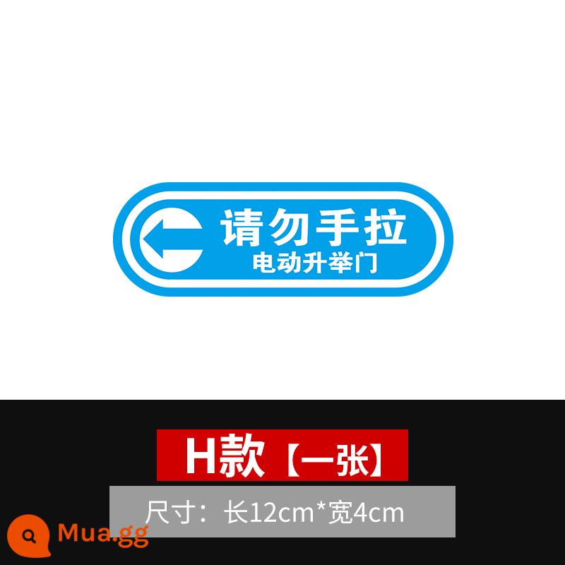 Nhãn dán cảnh báo cửa sau điện, không kéo bằng tay, miếng dán phản quang cửa nâng điện, nhãn dán xe nhắc nhở cửa nâng điện - Loại H vui lòng không kéo bằng tay, màu xanh dẹt (mua 2 tặng 1, tùy chọn)