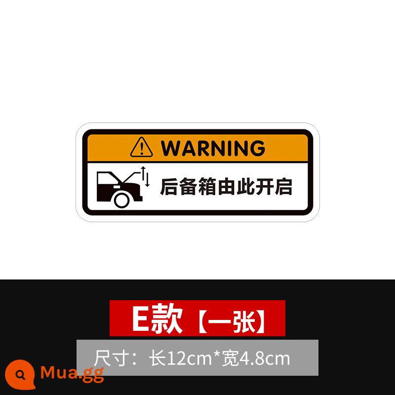 Nhãn dán cảnh báo cửa sau điện, không kéo bằng tay, miếng dán phản quang cửa nâng điện, nhãn dán xe nhắc nhở cửa nâng điện - Mở cốp mẫu E (mua hai tặng một, tùy chọn)