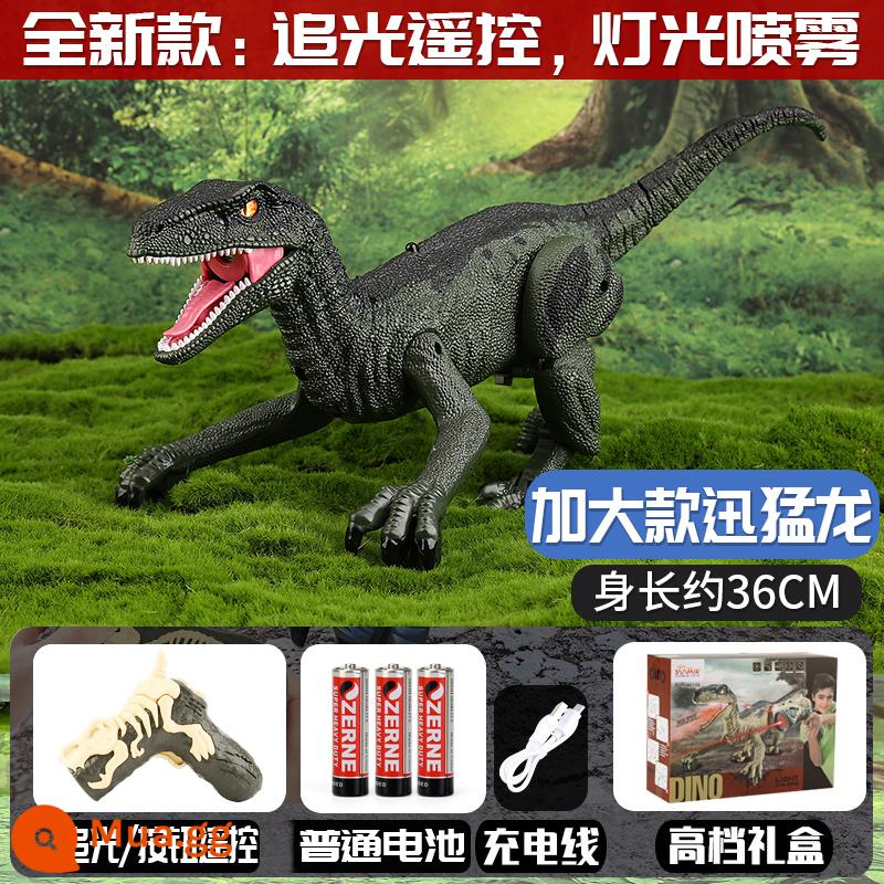 Đồ chơi khủng long điều khiển từ xa điện có thể đi bộ có thể gọi mô phỏng velociraptor trẻ em cậu bé nhảy múa Kỷ Jura có thể di chuyển overlord - Bình xịt đuổi ánh sáng thế hệ mới khủng long SM015S-1 xanh 36cm