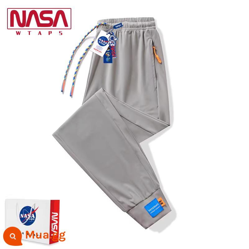 NASA WTAPS cửa hàng hàng đầu mùa thu và mùa đông quần nam và nữ rời cộng với nhung thể thao dày cotton quần vài quần âu triều - N3088218 Khaki (Phong cách mỏng lụa lạnh mùa hè)