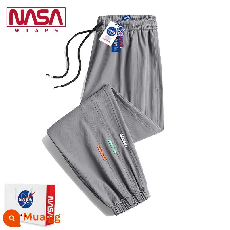 NASA WTAPS cửa hàng hàng đầu mùa thu và mùa đông quần nam và nữ rời cộng với nhung thể thao dày cotton quần vài quần âu triều - N277K600 Xám (Phong cách mỏng lụa mùa hè)