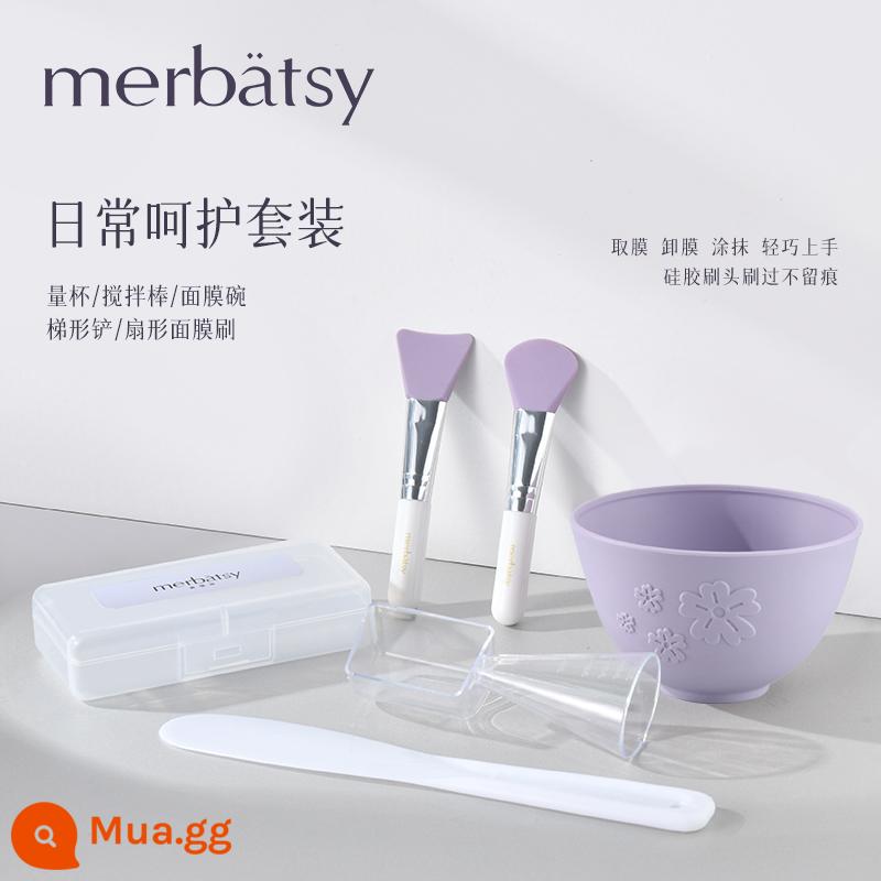 Bát Mặt Nạ Thìa Thẩm Đặc Biệt Tự Làm Bộ Phim Bùn Tự Làm Mặt Nạ Silicone Bàn Chải Và Bàn Chải Cốc Đo Bộ 6 Món - Bộ chăm sóc hàng ngày (model đầu vào)