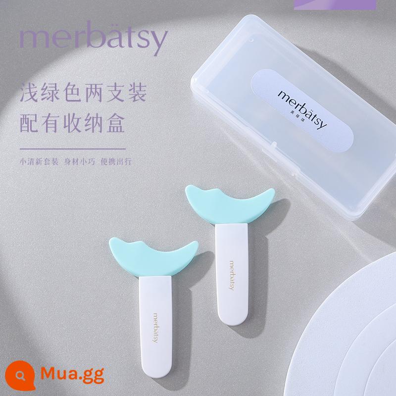 MERBATSY cọ mascara vách ngăn silicone lông mi trên và dưới thẻ bóng mắt nằm tằm người mới kẻ mắt hiện vật phụ trợ - Hai hộp đựng lắp ráp màu xanh nhạt