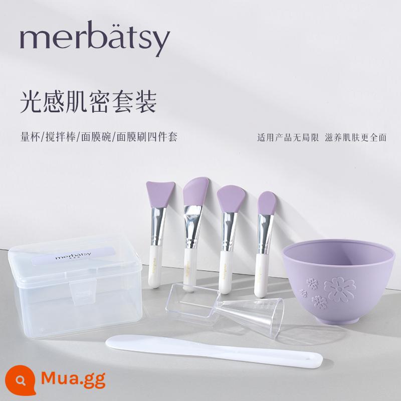 Bát Mặt Nạ Thìa Thẩm Đặc Biệt Tự Làm Bộ Phim Bùn Tự Làm Mặt Nạ Silicone Bàn Chải Và Bàn Chải Cốc Đo Bộ 6 Món - Bộ mật độ cơ cảm nhận ánh sáng (model phổ biến)