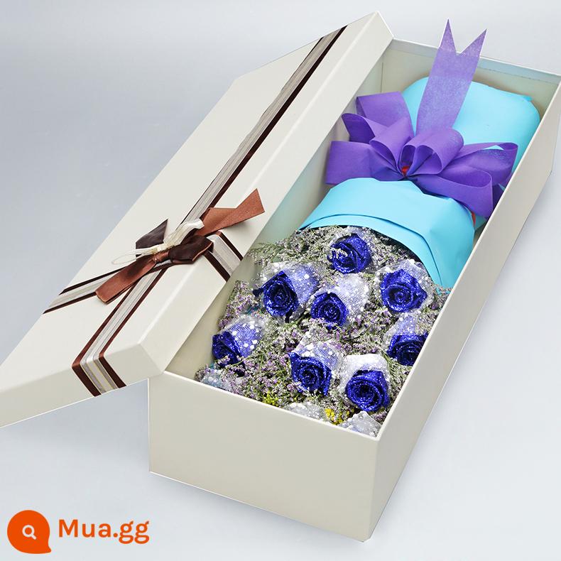 National Blue Demon Girl Blue Rose Bouquet Gift Box Flower Express Cùng thành phố Quảng Châu Hàng Châu Thượng Hải Nam Kinh Hợp Phì Store - Người yêu dấu (11 bông hoa bùa xanh)