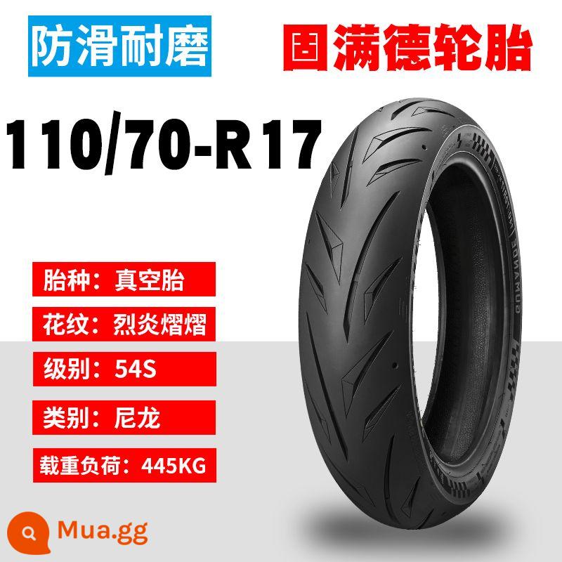 Gumande bán nóng chảy xe máy 10/12/17 inch hoa văn lá liễu giả xe máy đua ngọn lửa sáng lốp chống trượt - 110/70R17 Ngọn lửa dữ dội tỏa sáng