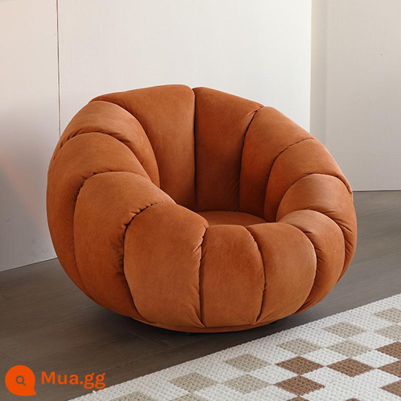 Sofa Lười Bí Ngô Ghế Tất Nam Đơn Thịt Cừu Nhung Phòng Ngủ Dễ Thương Ban Công Cổ Bắc Âu Ghế Sofa Nhỏ - Màu cam (nhung kỹ thuật) có thể xoay được