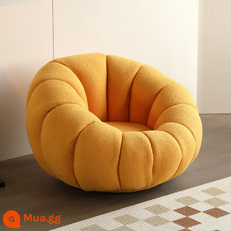 Sofa Lười Bí Ngô Ghế Tất Nam Đơn Thịt Cừu Nhung Phòng Ngủ Dễ Thương Ban Công Cổ Bắc Âu Ghế Sofa Nhỏ - Màu vàng (thịt cừu) có thể xoay được