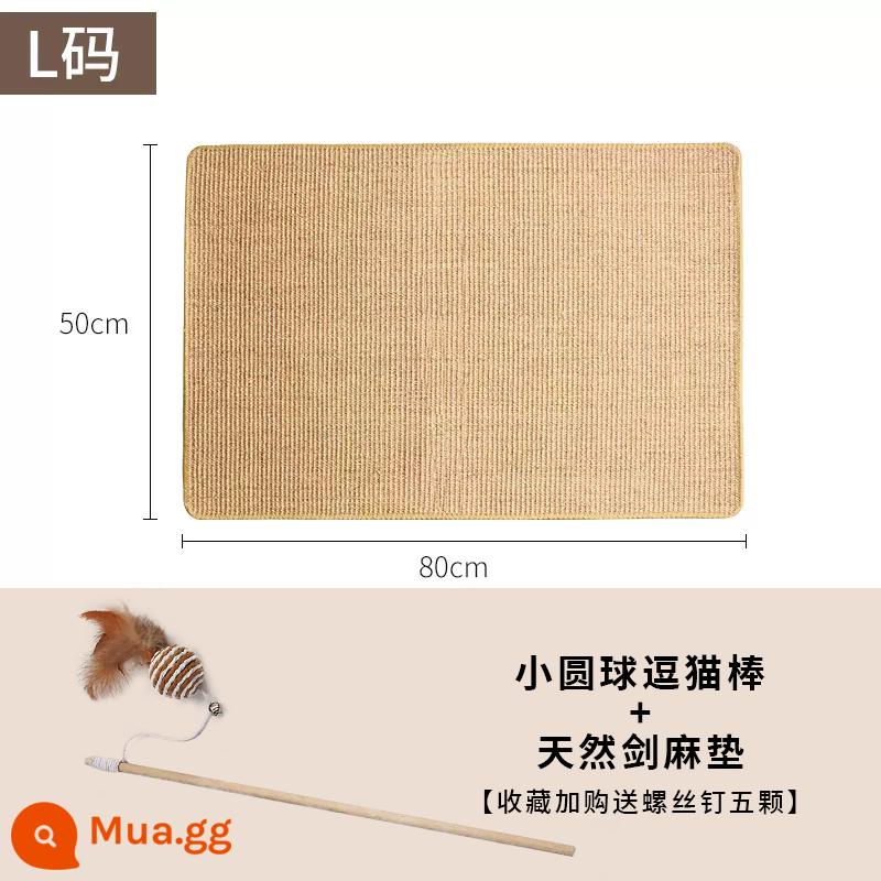 Snow Mountain Star mèo cào bảng sisal thảm không làm rơi vụn bảo vệ ghế sofa máy mài mèo cào thảm chịu mài mòn chống cắn - Size L [màu ngẫu nhiên] + que chọc mèo bi tròn nhỏ [thu mua để nhận 5 đinh xoắn ốc]