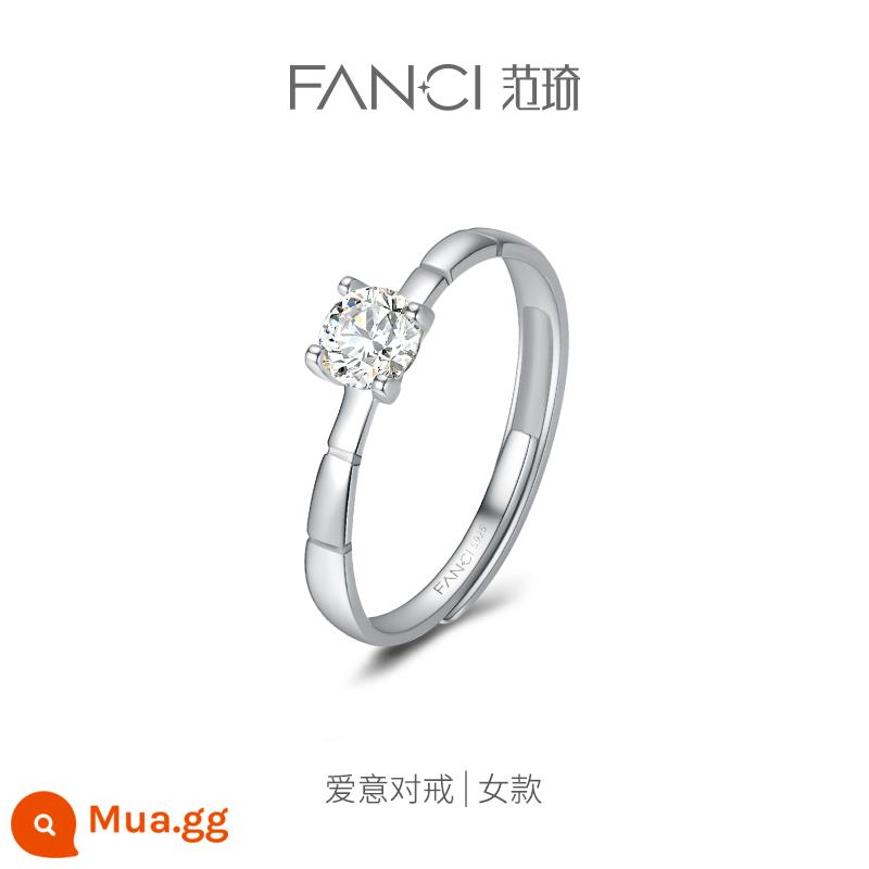 Fanci Fan Qi Trang Sức Bạc Cặp Nhẫn Mở Niche Light Nhẫn Sang Trọng Nhẫn Đơn Nữ Siêu Liên Kết 1 Quà Tặng Lễ Tình Nhân - Tình yêu (nhẫn nữ)