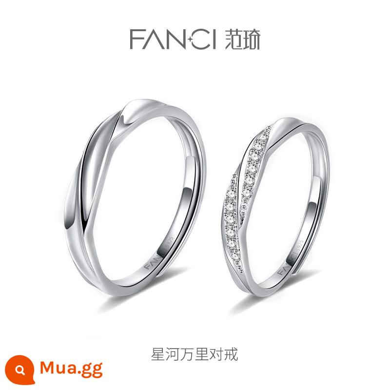 Fanci Fan Qi Trang Sức Bạc Cặp Nhẫn Mở Niche Light Nhẫn Sang Trọng Nhẫn Đơn Nữ Siêu Liên Kết 1 Quà Tặng Lễ Tình Nhân - Chiếc nhẫn của thiên hà Vạn Lịch