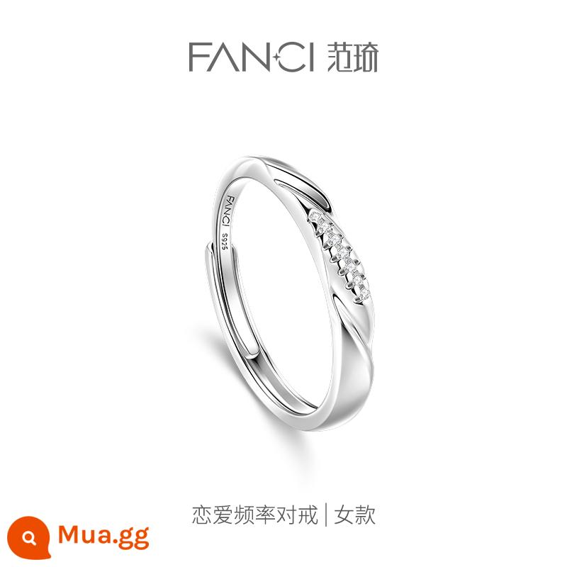 Fanci Fan Qi Trang Sức Bạc Cặp Nhẫn Mở Niche Light Nhẫn Sang Trọng Nhẫn Đơn Nữ Siêu Liên Kết 1 Quà Tặng Lễ Tình Nhân - Tần Số Tình Yêu (Nhẫn Nữ)