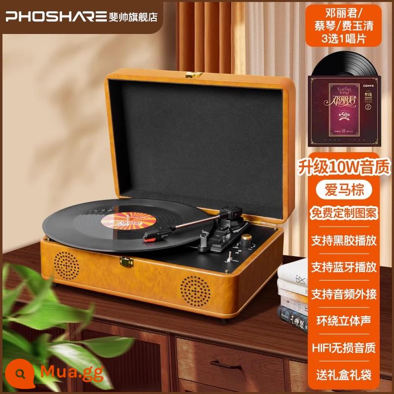 phoshare Fei Shuai máy ghi âm ngày lễ retro máy ghi âm vinyl máy hát sinh nhật quà tặng Năm Mới - [Phiên bản cao cấp 10w Love Horse Brown] Hộp màu + Bluetooth 2 chiều + bút cảm ứng + thiệp chúc mừng √ Bản ghi 3 chọn 1 chính hãng..